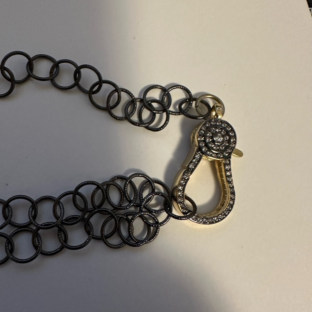 Bold Black and Gold Double-Strand Necklace - Picture 3 of 5